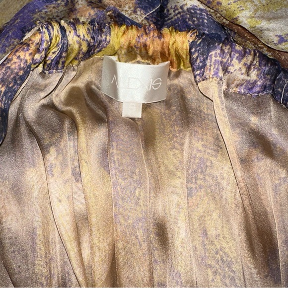 ALEXIS *Harmony* purple yellow gold tiered halter maxi dress gown S *RARE* - Picture 9 of 12